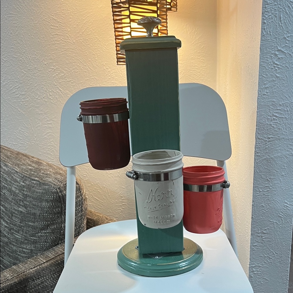 Tri-Color Metal Dispenser with Containers